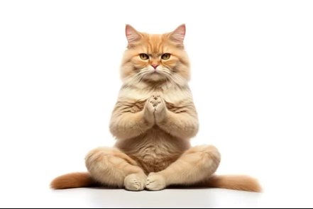 ヨガをする猫